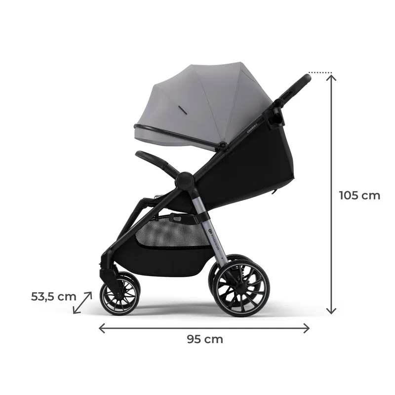 GRANDE 2 Buggy - Ruime zitting - Compact inklapbaar by Kinderkraft in Grey – product photo 3 of 3