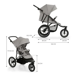 HELSI 2 - Kinderwagen - Verstelbaar - Tot 27 kg von Kinderkraft in Grau – Produktfoto 4 von 4