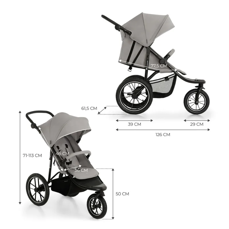 HELSI 2 - Kinderwagen - Verstelbaar - Tot 27 kg von Kinderkraft in Grau – Produktfoto 4 von 4