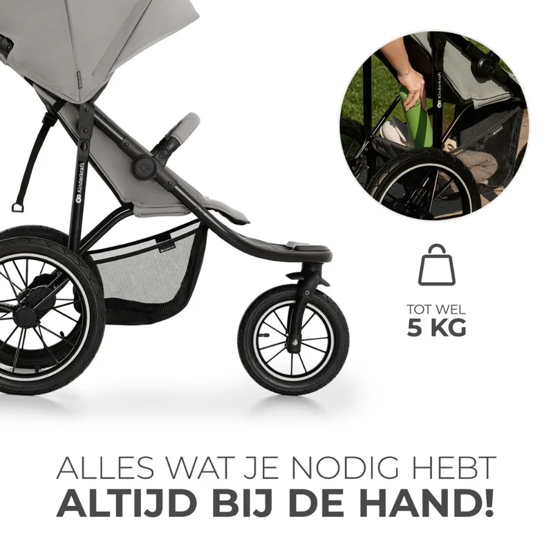 HELSI 2 - Kinderwagen - Verstelbaar - Tot 27 kg von Kinderkraft in Grau – Produktfoto 3 von 4