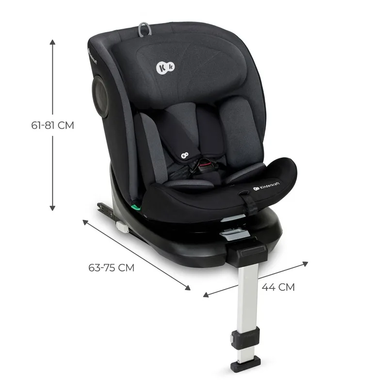 I-360 I-SIZE Autostoel – 40-150 cm – Met Isofix – Groep 0/1/2/3 – Tot 12 Jaar von Kinderkraft in Grau – Produktfoto 3 von 4