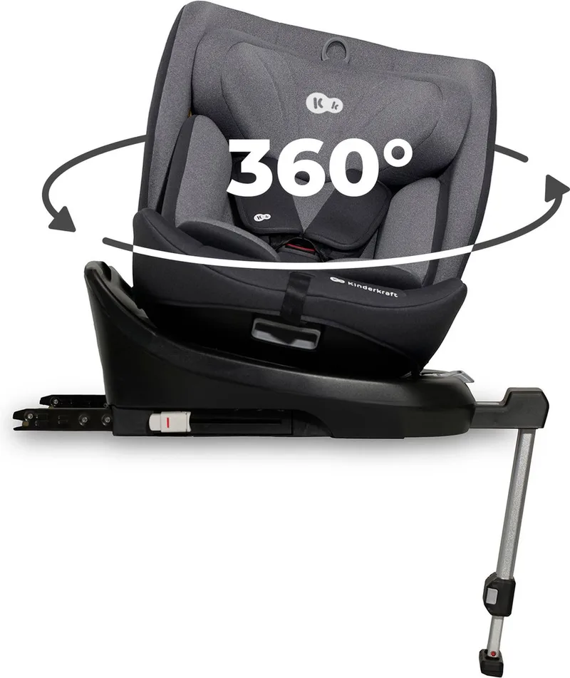 I-360 I-SIZE Autostoel – 40-150 cm – Met Isofix – Groep 0/1/2/3 – Tot 12 Jaar de Kinderkraft en Grijs – photo produit