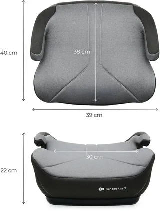 I-BOOST 2 i-Size - Zitverhoger - Autostoel Booster - 125-150 cm 22-36 kg – 6-12 Jaar – R129 Goedgekeurd by Kinderkraft in Grey – product photo 3 of 4