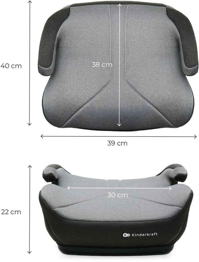 I-BOOST 2 i-Size - Zitverhoger - Autostoel Booster - 125-150 cm 22-36 kg – 6-12 Jaar – R129 Goedgekeurd by Kinderkraft in Grey – product photo 3 of 4