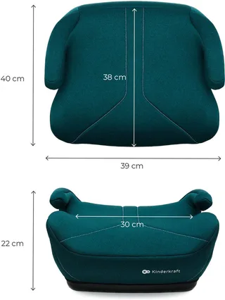 I-BOOST 2 i-Size - Zitverhoger - Autostoel Booster - 125-150 cm 22-36 kg – 6-12 Jaar – R129 Goedgekeurd by Kinderkraft in Green – product photo 3 of 4