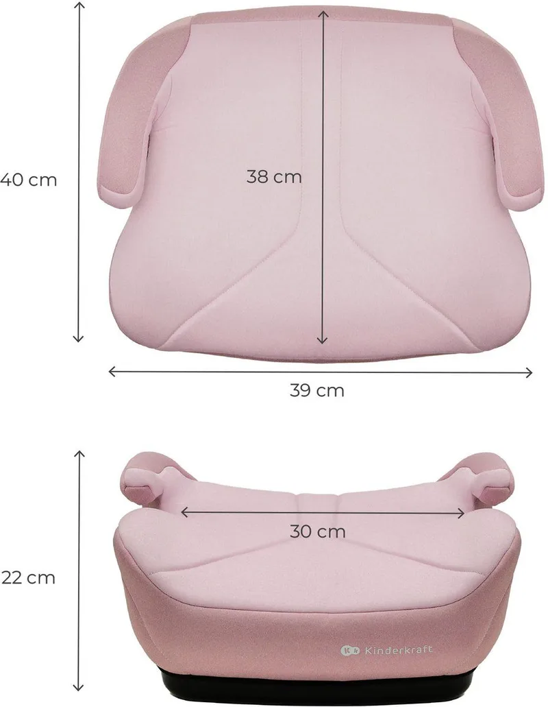 I-BOOST 2 i-Size - Zitverhoger - Autostoel Booster - 125-150 cm 22-36 kg – 6-12 Jaar – R129 Goedgekeurd by Kinderkraft in Pink – product photo 3 of 4