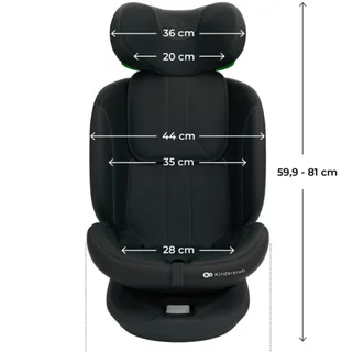 I-GROW 2 PLUS Autostoel – 40-150 cm i-Size – Met Isofix – Groep 0/1/2/3 – Tot 12 Jaar von Kinderkraft in Schwarz – Produktfoto 2 von 4