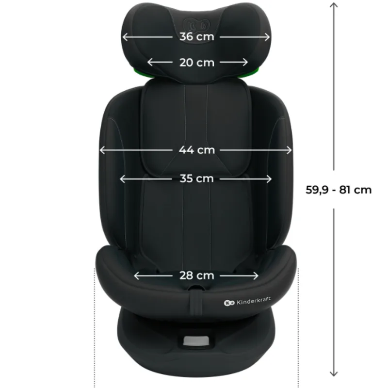 I-GROW 2 PLUS Autostoel – 40-150 cm i-Size – Met Isofix – Groep 0/1/2/3 – Tot 12 Jaar von Kinderkraft in Schwarz – Produktfoto 2 von 4