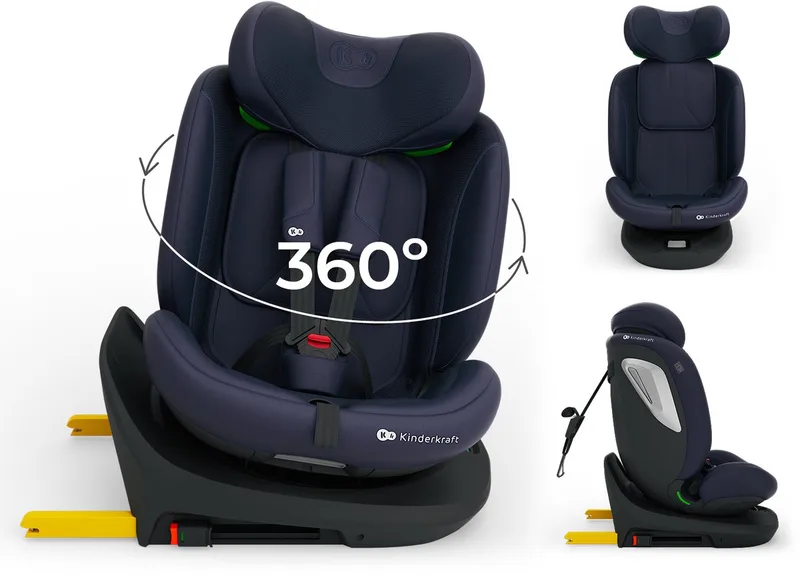 I-GROW 2 PLUS Autostoel – 40-150 cm i-Size – Met Isofix – Groep 0/1/2/3 – Tot 12 Jaar by Kinderkraft in Blauw – product photo