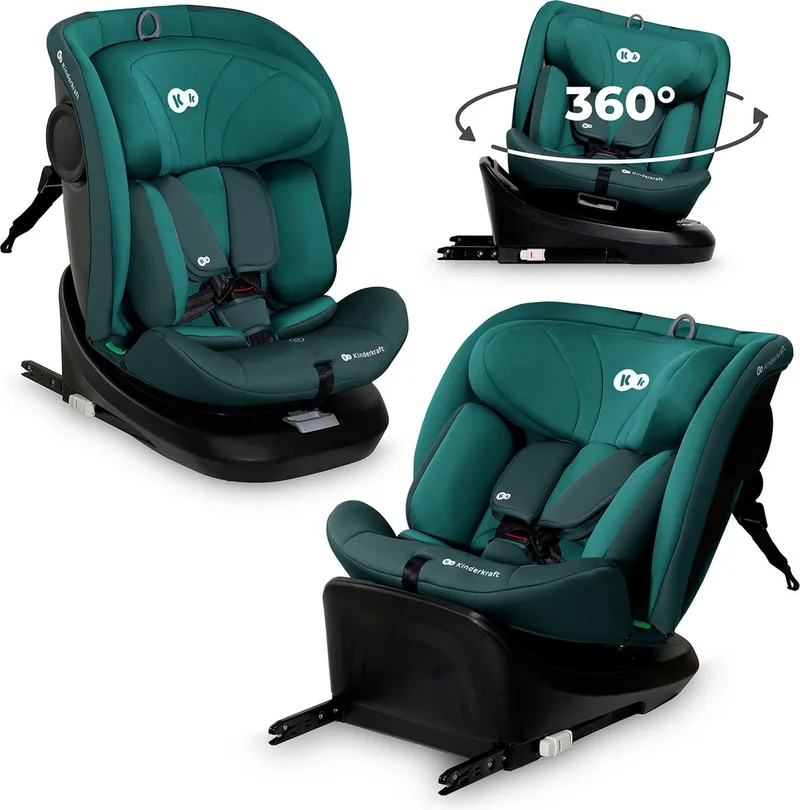 I-GROW I-SIZE Autostoel – 40-150 cm – Met Isofix – Groep 0/1/2/3 – Tot 12 Jaar – Groen de Kinderkraft en Groente – photo produit