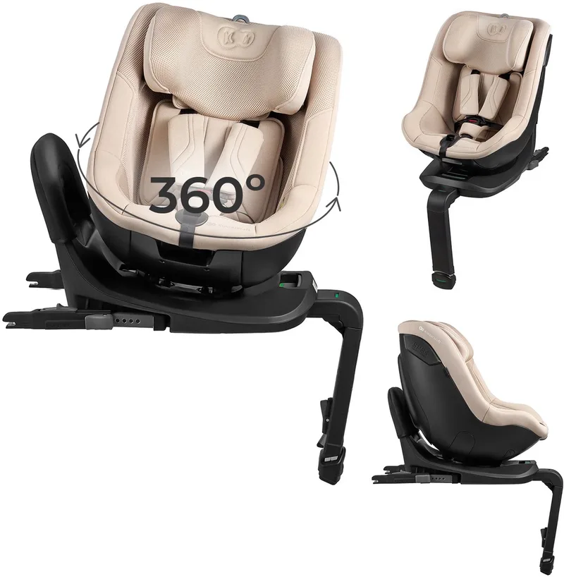 I-GUARD PRO Autostoel – 61-105 cm – i-Size – Met Isofix – 360° Draaibaar by Kinderkraft in Beige – product photo