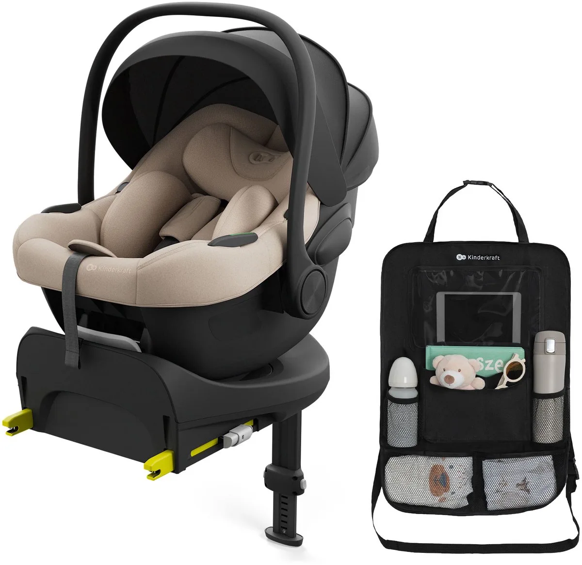 I-LITE + ENDURA SAFE FX - Autostoel - 40-87 cm - met basis - incl. auto-organizer de Kinderkraft en Beige – photo produit