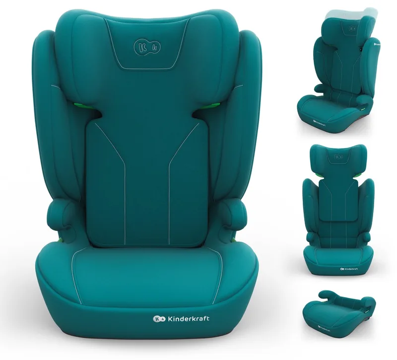 I-SPARK 2 PLUS i-Size Autostoel - 100-150 cm 2-in-1 met boosterfunctie 10-standen hoofdsteun de Kinderkraft en Groen – photo produit