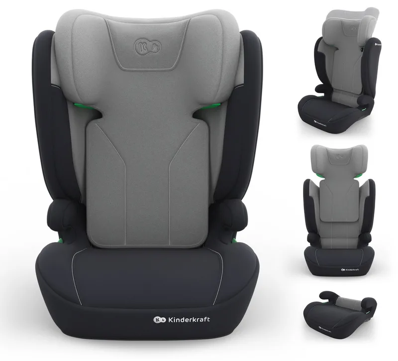 I-SPARK 2 PLUS i-Size Autostoel - 100-150 cm 2-in-1 met boosterfunctie 10-standen hoofdsteun de Kinderkraft en Grijs – photo produit