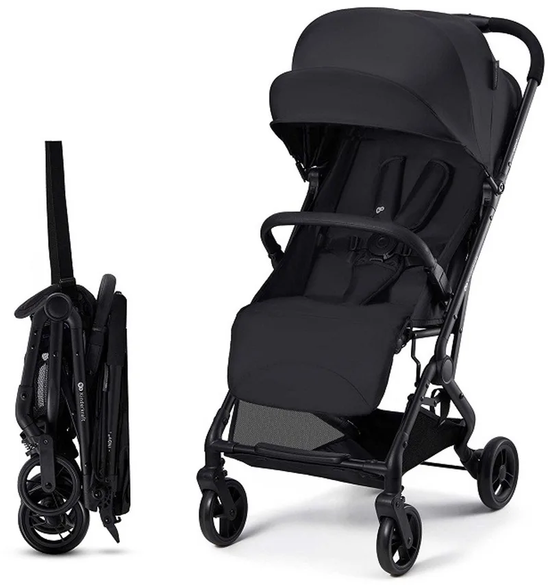 INDY 3 Buggy – Voor Pasgeborenen tot 15 kg – Compact en Eénhandig Inklapbaar, Verstelbare Rugleuning en Voetensteun de Kinderkraft en Zwart – photo produit