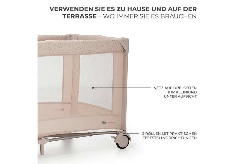 JOY 2 - Reisbed 2-in-1 - Voor baby's tot 15 kg - Snel en eenvoudig inklapbaar by Kinderkraft in Beige – product photo 4 of 5