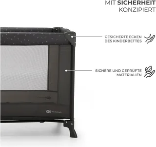 JOY LIGHT - Reisbed 2-in-1 - Voor baby's tot 15 kg - Snel en eenvoudig inklapbaar - Grijs by Kinderkraft in Dark grey – product photo 4 of 5