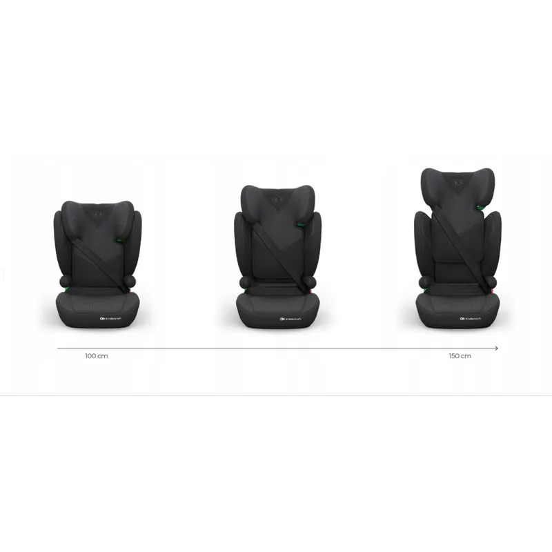 JUNIOR FIX 2 PLUS - Autostoel - 100-150 cm - Verstelbaar - ISOFIX von Kinderkraft in Schwarz – Produktfoto 3 von 4