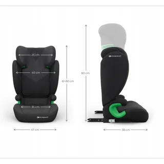 JUNIOR FIX 2 PLUS - Autostoel - 100-150 cm - Verstelbaar - ISOFIX von Kinderkraft in Schwarz – Produktfoto 2 von 4