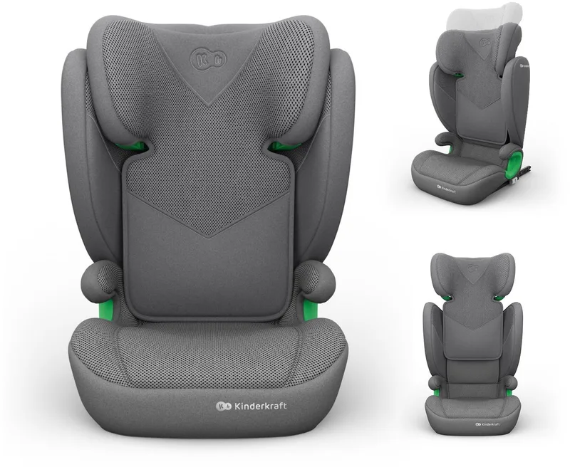 JUNIOR FIX 2 PLUS - Autostoel 100-150 cm - Verstelbare hoofdsteun - ISOFIX by Kinderkraft in Grijs – product photo