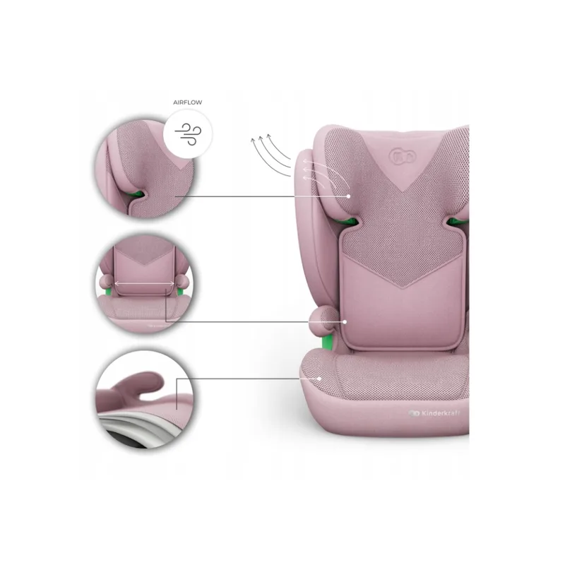 JUNIOR FIX 2 PLUS - Autostoel 4-12 jaar kind - 100-150 cm by Kinderkraft in Pink – product photo 4 of 4