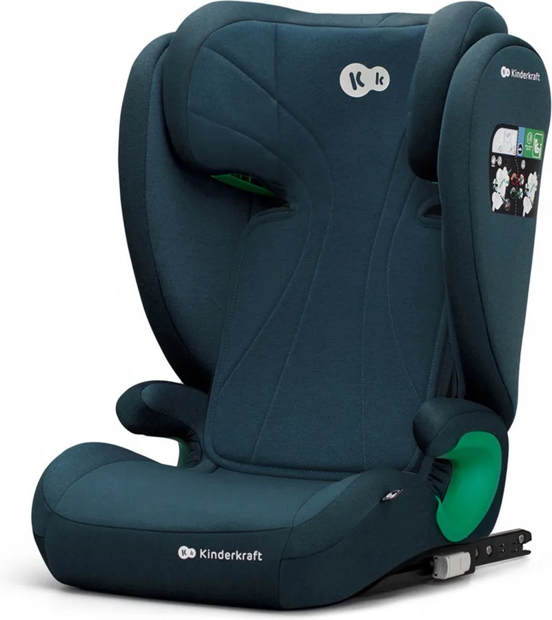 JUNIOR FIX - Autostoel - R129 i-Size - ISOFIX - Verstelbare hoofdsteun 100-150 cm fra Kinderkraft i Blauw – produktbillede