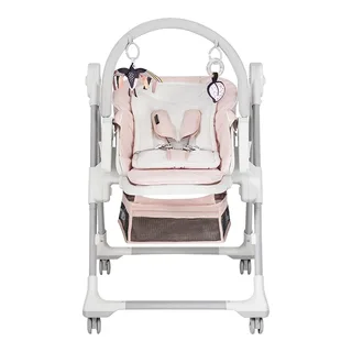 LASTREE 2-in-1 Wip- en Kinderstoel - Voor Baby’s tot 15 kg - Verstelbare Rugleuning, Voetsteun en Hoogte, Inclusief Speeltjes von Kinderkraft in Rosa – Produktfoto 3 von 3