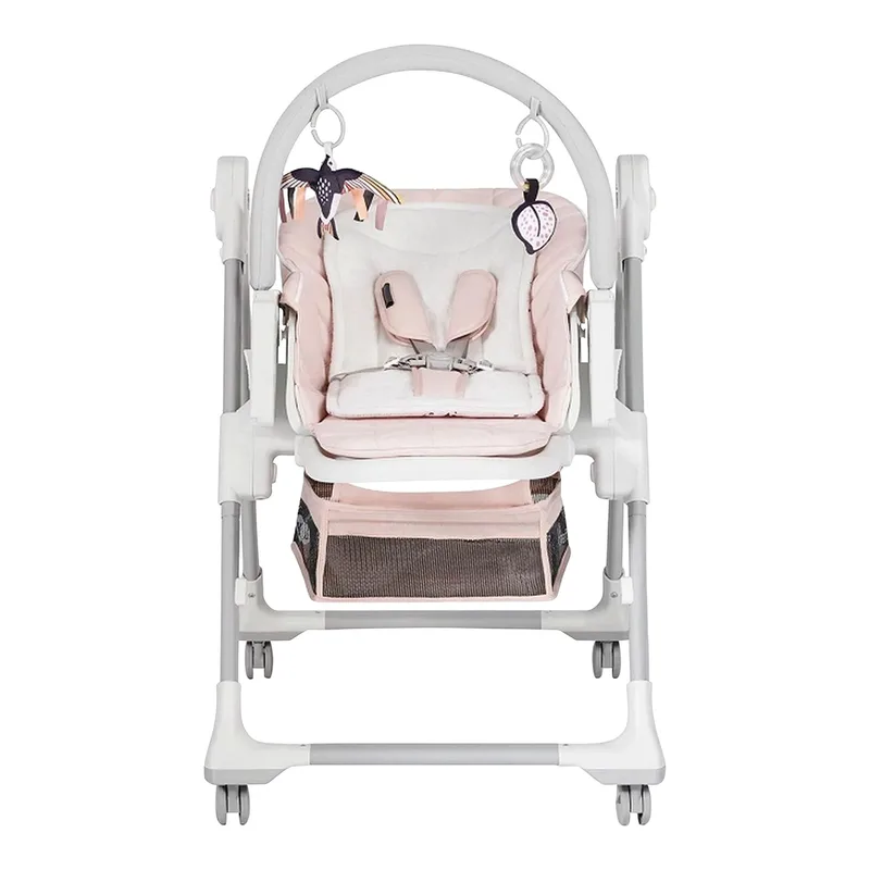 LASTREE 2-in-1 Wip- en Kinderstoel - Voor Baby’s tot 15 kg - Verstelbare Rugleuning, Voetsteun en Hoogte, Inclusief Speeltjes von Kinderkraft in Rosa – Produktfoto 3 von 3