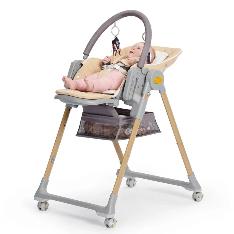 LASTREE – 2-in-1 Wipstoel en Kinderstoel – 5 Hoogte-instellingen – Inclusief Speeltjes – Makkelijk te Reinigen – Tot 15 kg von Kinderkraft in Beige – Produktfoto 2 von 3