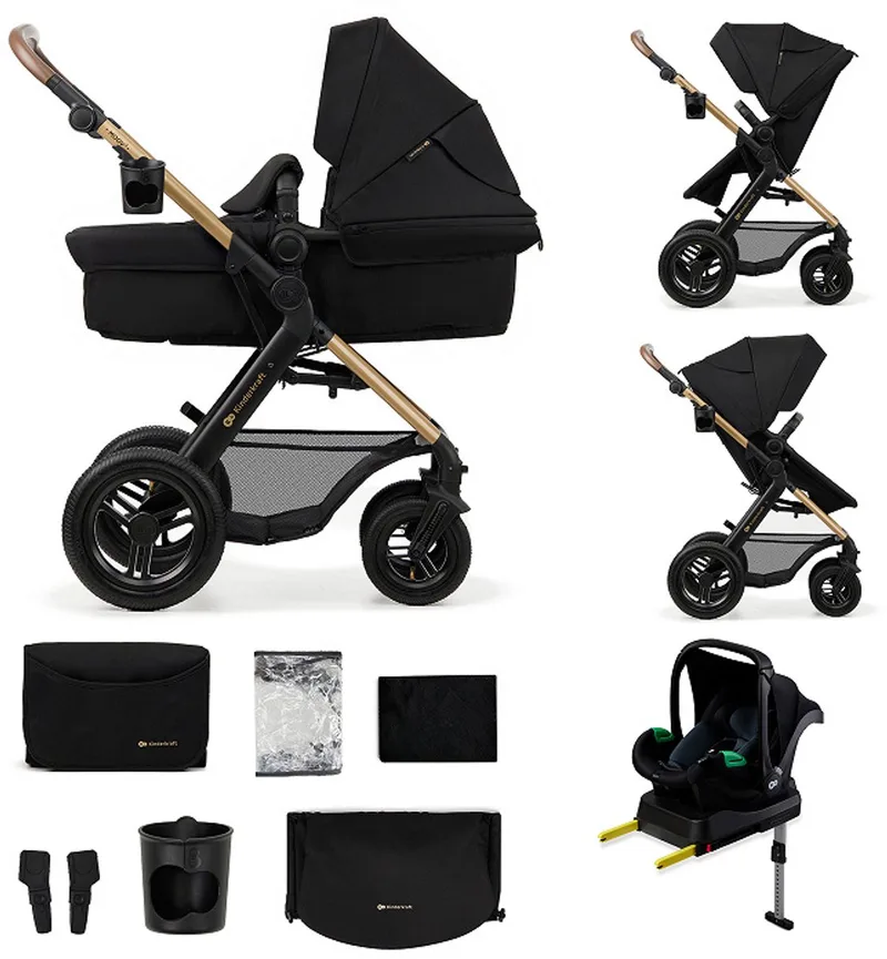 MOOV 2 AIR - Kinderwagen - 4-in-1 - Met Autostoeltje - 2-in-1 Zitting by Kinderkraft in Zwart – product photo