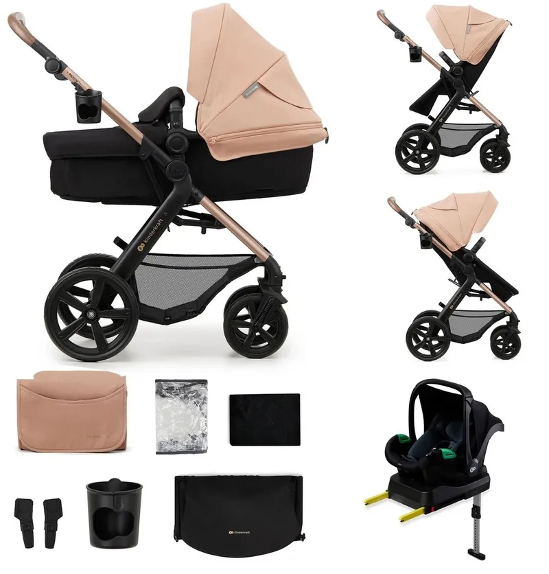 MOOV 2 - Kinderwagen - 4-in-1 - 2-in-1 Zitting - Travel System de Kinderkraft en Beige – photo produit