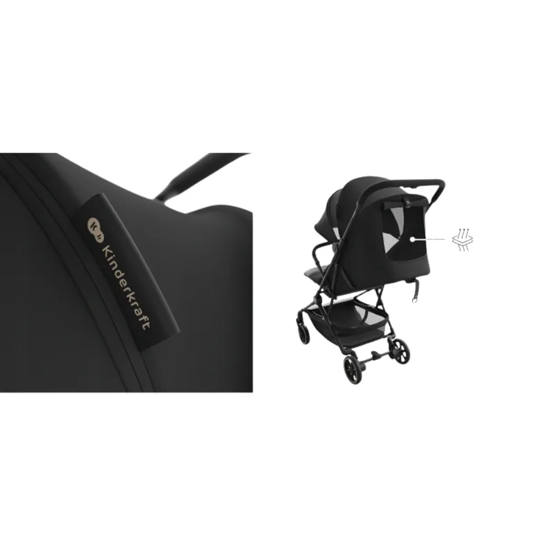 NEBO Buggy - tot 22 kg eenhandig inklappen zelfstaand compact ontwerp 5-puntsgordel schouderriem transporttas von Kinderkraft in Schwarz – Produktfoto 4 von 4