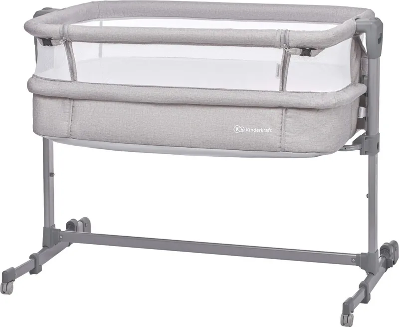 NESTE AIR - Babybedje 2in1 - Cosleeper - met Matras van Kinderkraft in Grijs – productfoto