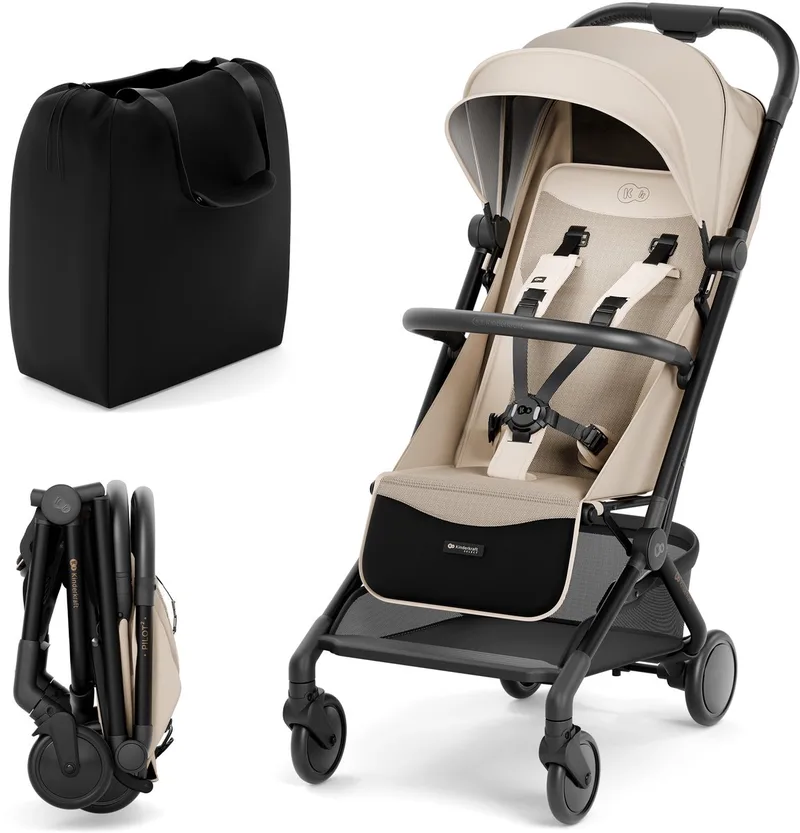 NEWLY - Kinderwagen - 3-in-1 - Lichtgewicht 7,5 kg - Met Autostoeltje de Kinderkraft en Beige – photo produit