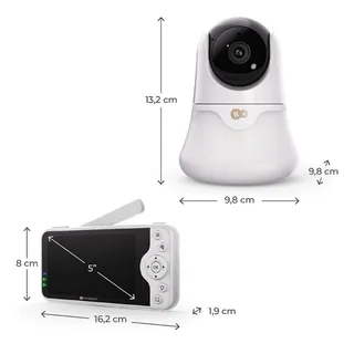 NITEEYE GLOW - Babyfoon met camera - Full HD - 5 inch - Zonder wifi by Kinderkraft in White – product photo 4 of 4
