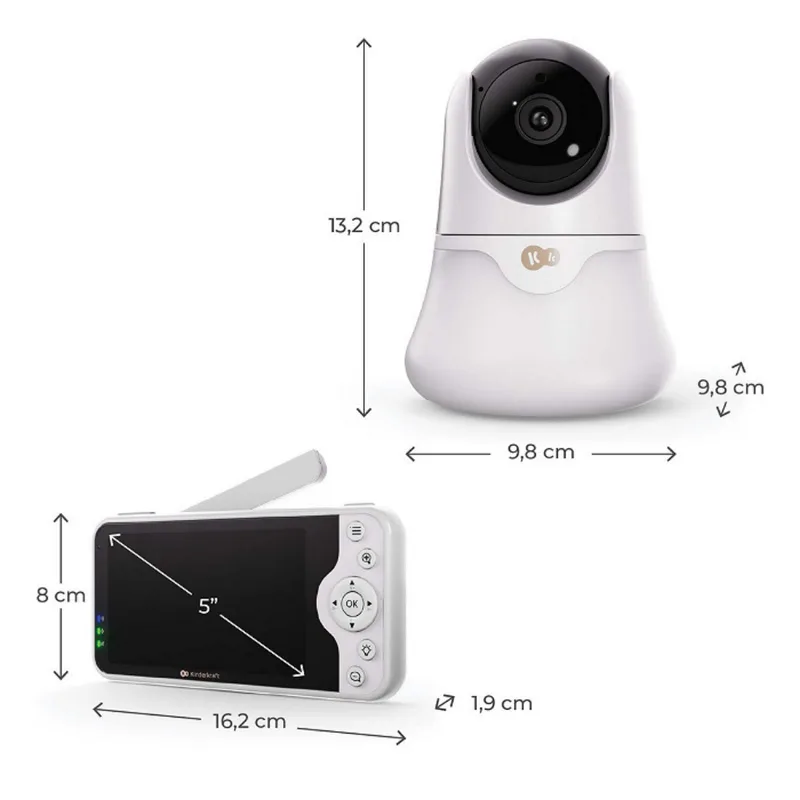 NITEEYE GLOW - Babyfoon met camera - Full HD - 5 inch - Zonder wifi by Kinderkraft in White – product photo 4 of 4