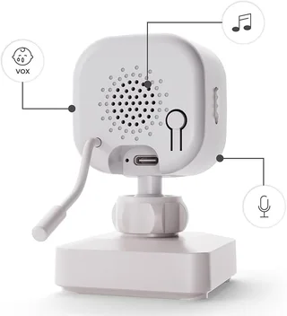 NITEEYE TRAVEL Babyfoon - Draadloos Baby Monitor - camera 360° draaibare - Nachtzicht - Temperatuursensor - Slaapliedjes by Kinderkraft in White – product photo 4 of 4