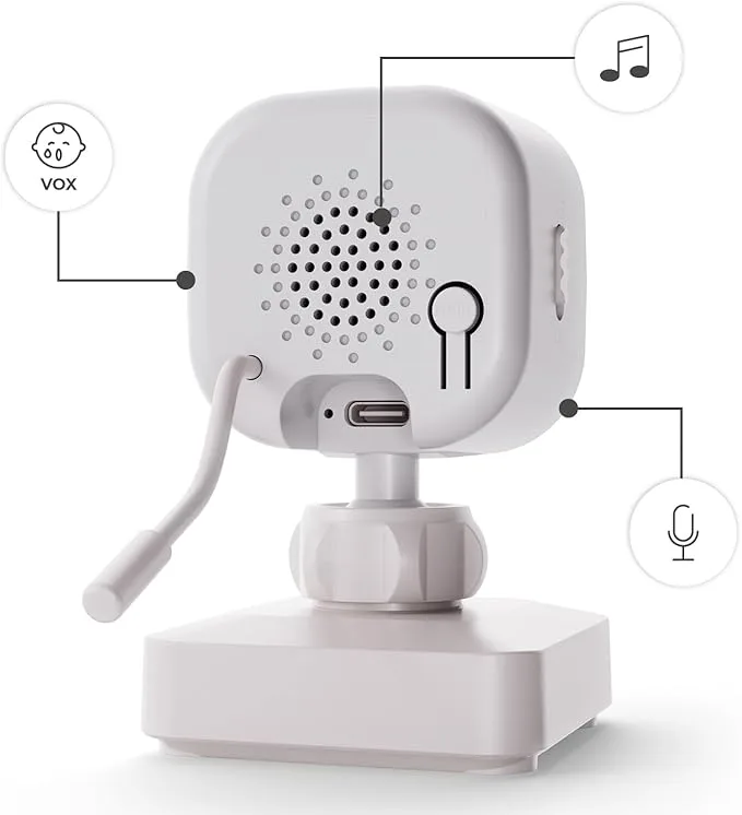 NITEEYE TRAVEL Babyfoon - Draadloos Baby Monitor - camera 360° draaibare - Nachtzicht - Temperatuursensor - Slaapliedjes by Kinderkraft in White – product photo 4 of 4