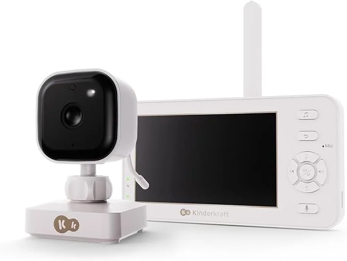 NITEEYE TRAVEL Babyfoon - Draadloos Baby Monitor - camera 360° draaibare - Nachtzicht - Temperatuursensor - Slaapliedjes by Kinderkraft in White – product photo 2 of 4