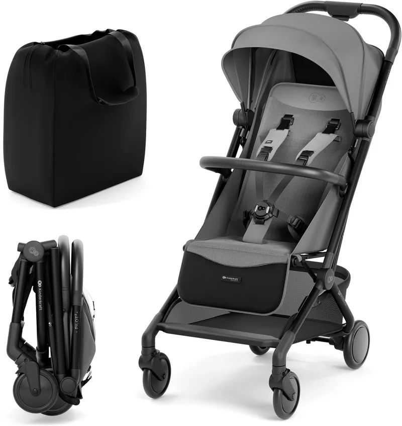 PILOT 2 - Buggy - Handbagageformaat - Tot 22kg - Compact Inklapbaar de Kinderkraft en Grijs – photo produit