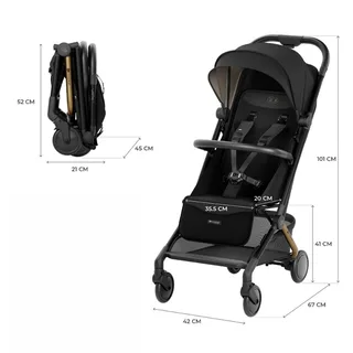 PILOT 2 - Buggy - Tot 22 kg - Handbagageformaat - Compact Inklapbaar by Kinderkraft in Black – product photo 2 of 4