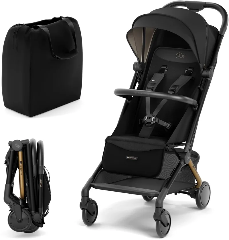 PILOT 2 - Buggy - Tot 22 kg - Handbagageformaat - Compact Inklapbaar van Kinderkraft in Zwart – productfoto