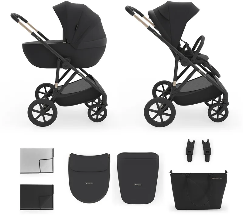 PRIME 3 Kinderwagen - licht slank frame memory buttons verstelbare kap en voetsteun vanaf geboorte van Kinderkraft in Zwart – productfoto