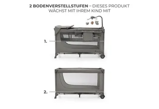 Reisebett JOY 2 3in1 by Kinderkraft in Grey – product photo 4 of 5