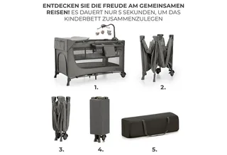 Reisebett JOY 2 3in1 by Kinderkraft in Grey – product photo 3 of 5