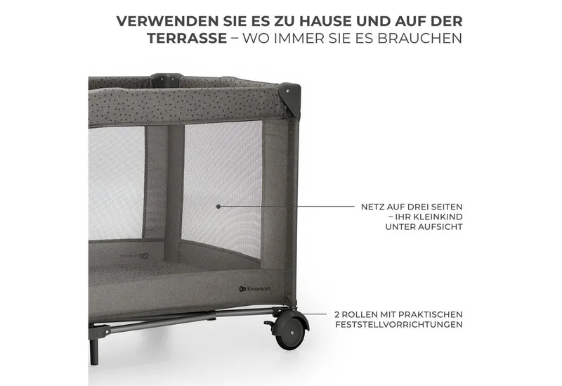 Reisebett JOY 2 3in1 by Kinderkraft in Grey – product photo 5 of 5