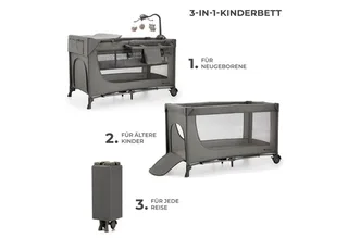 Reisebett JOY 2 3in1 by Kinderkraft in Grey – product photo 2 of 5