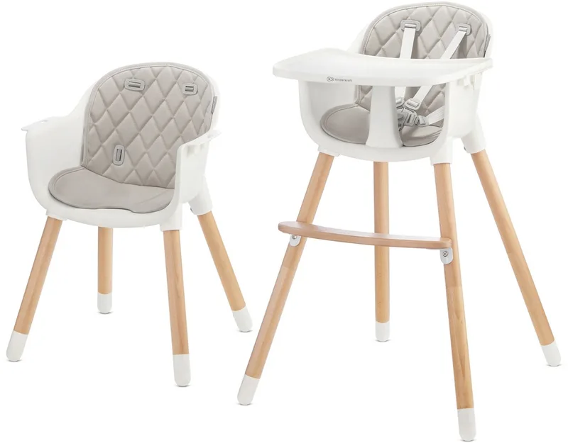 SIENNA 2-in-1 Kinderstoel - Tot 20 kg - Verwijderbaar Dienblad - Verstelbare 5-Puntsgordel by Kinderkraft in Grijs – product photo