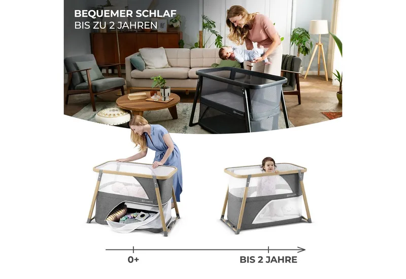 SOFI - Reisbedje 4in1 - Box - Wiegje - Ingeklapt by Kinderkraft in Grey – product photo 3 of 5