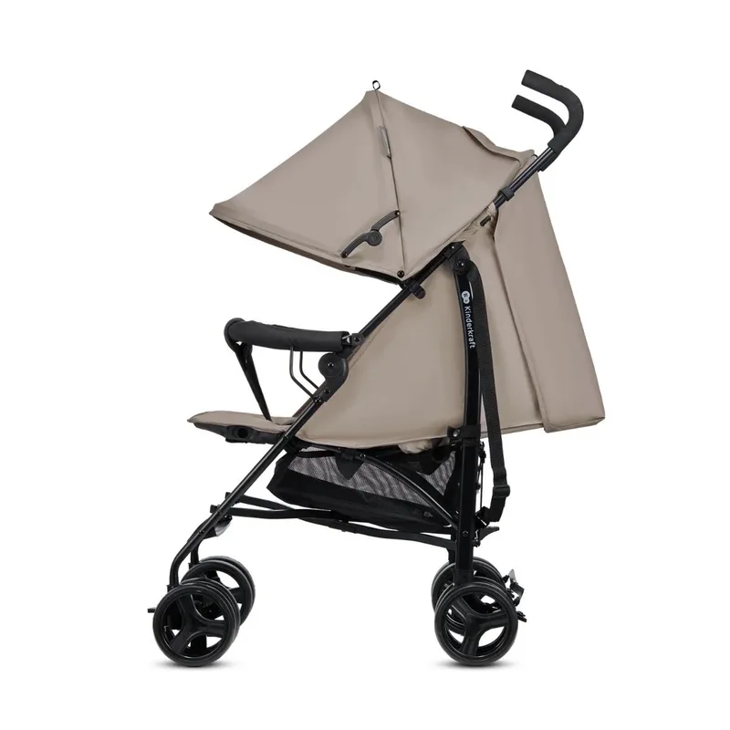 TIK Kinderwagen – Lichtgewicht 6,5 kg – Verstelbare Rugleuning & Duwbeugel – Zwenkwielen – Snel Opvouwbaar von Kinderkraft in Beige – Produktfoto 4 von 4